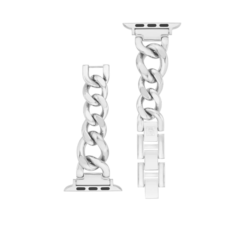 Anne Klein Silver Metal Chain Apple Watch Band